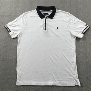 Blanc Du Nil Polo Shirt Adult Medium White Short Sleeve Luxury Casual Men's